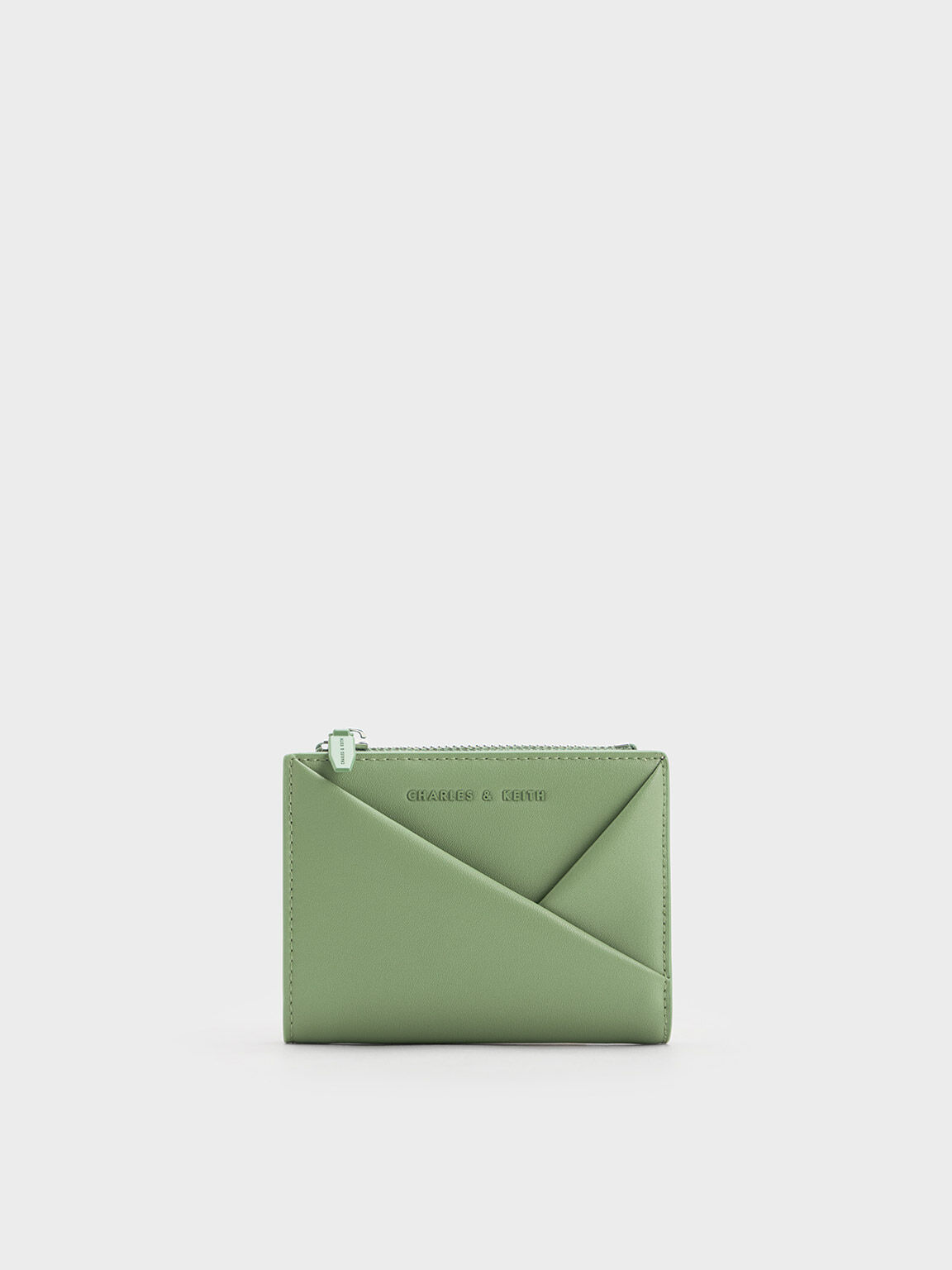 Green Midori Geometric Top-Zip Wallet - CHARLES & KEITH US