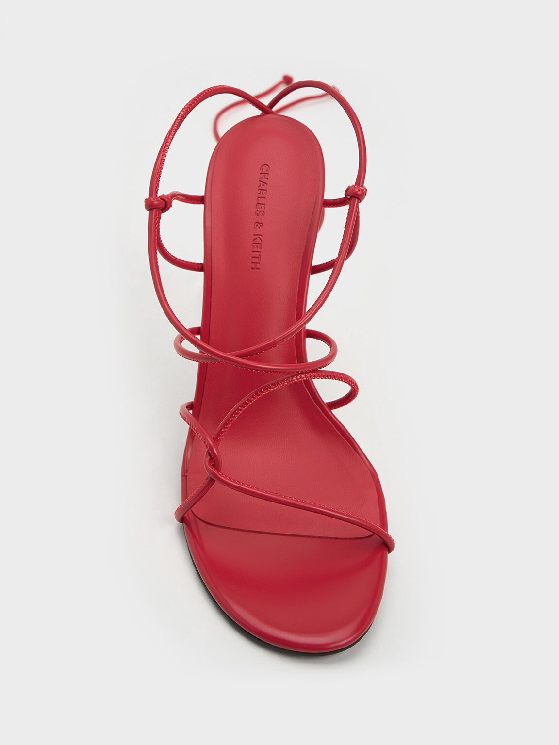 Flor Rose-Heel Strappy Sandals, Red, hi-res