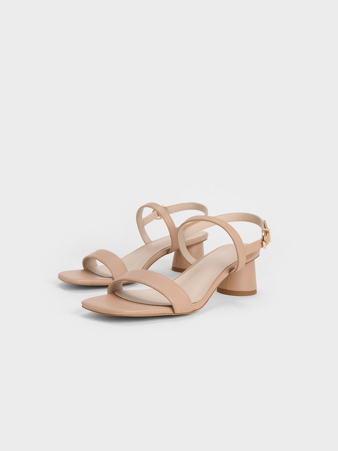 Cylindrical Heel Back Strap Sandals, Nude, hi-res