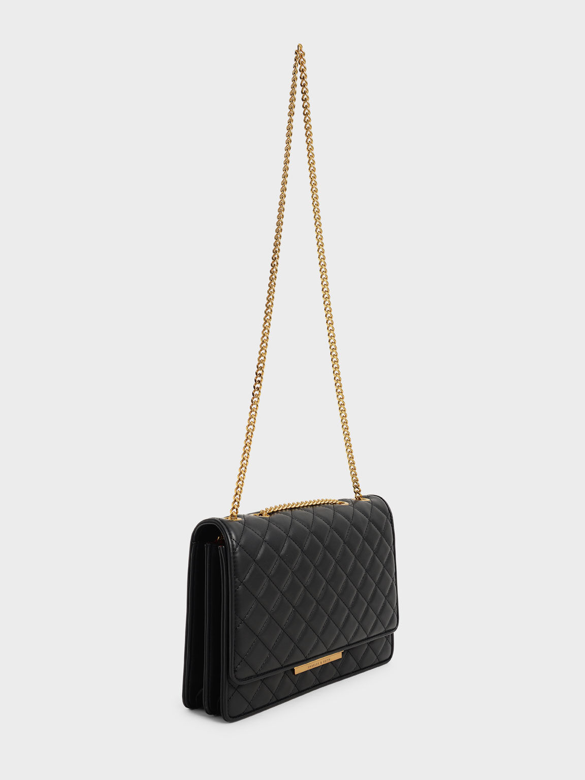 Black Quilted Chain Bag - CHARLES & KEITH International