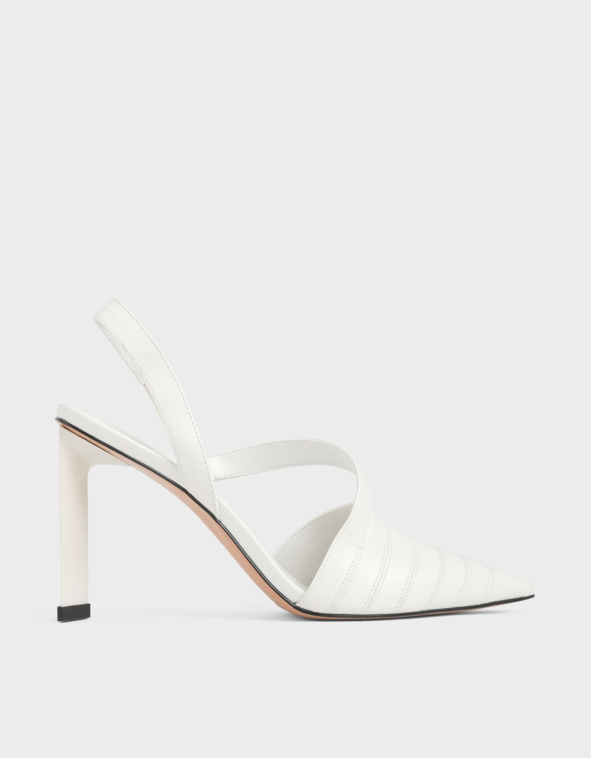 white slingback high heels