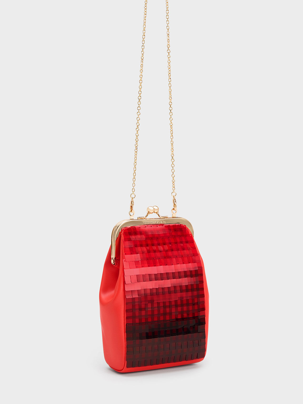 Red clutch bag sale with strap