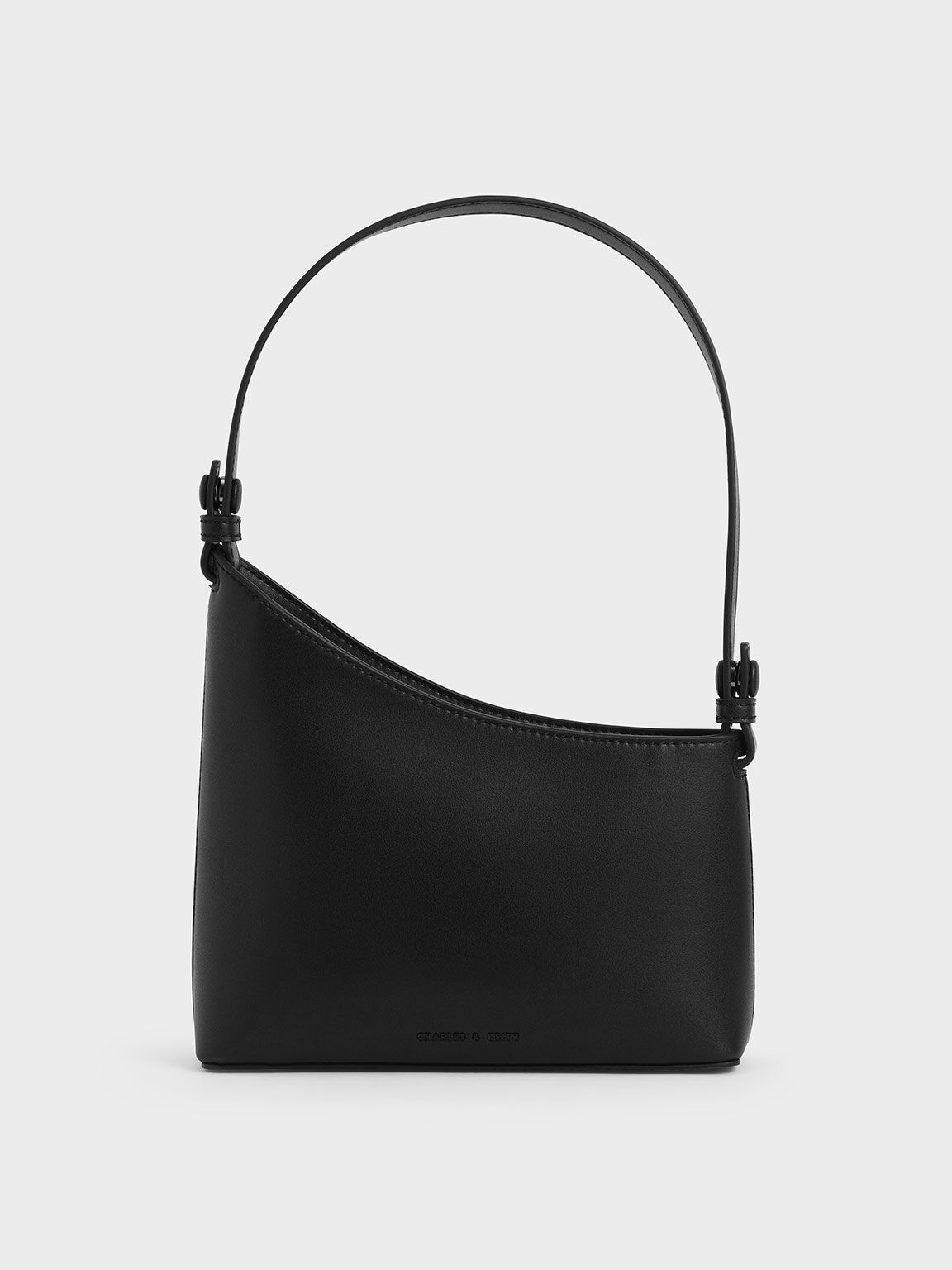 Black Asymmetrical Shoulder Bag - CHARLES & KEITH KR