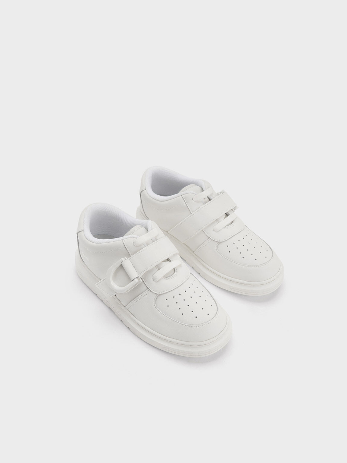 Girls' Gabine Leather Low-Top Sneaker, White, hi-res