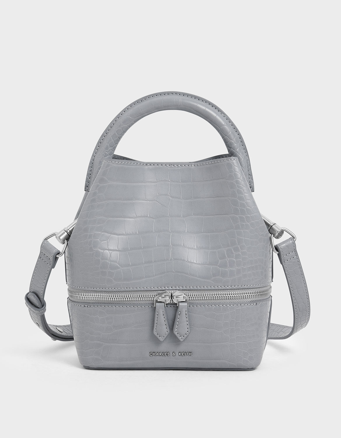grey bucket handbag