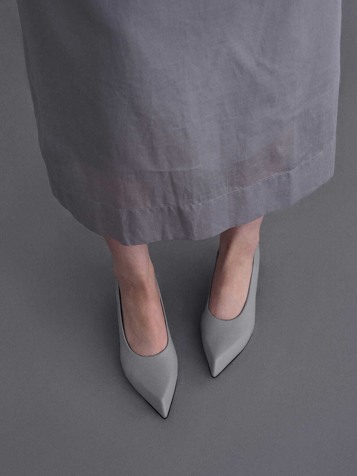 Lorde Blade-Heel Pointed-Toe Pumps, Grey, hi-res