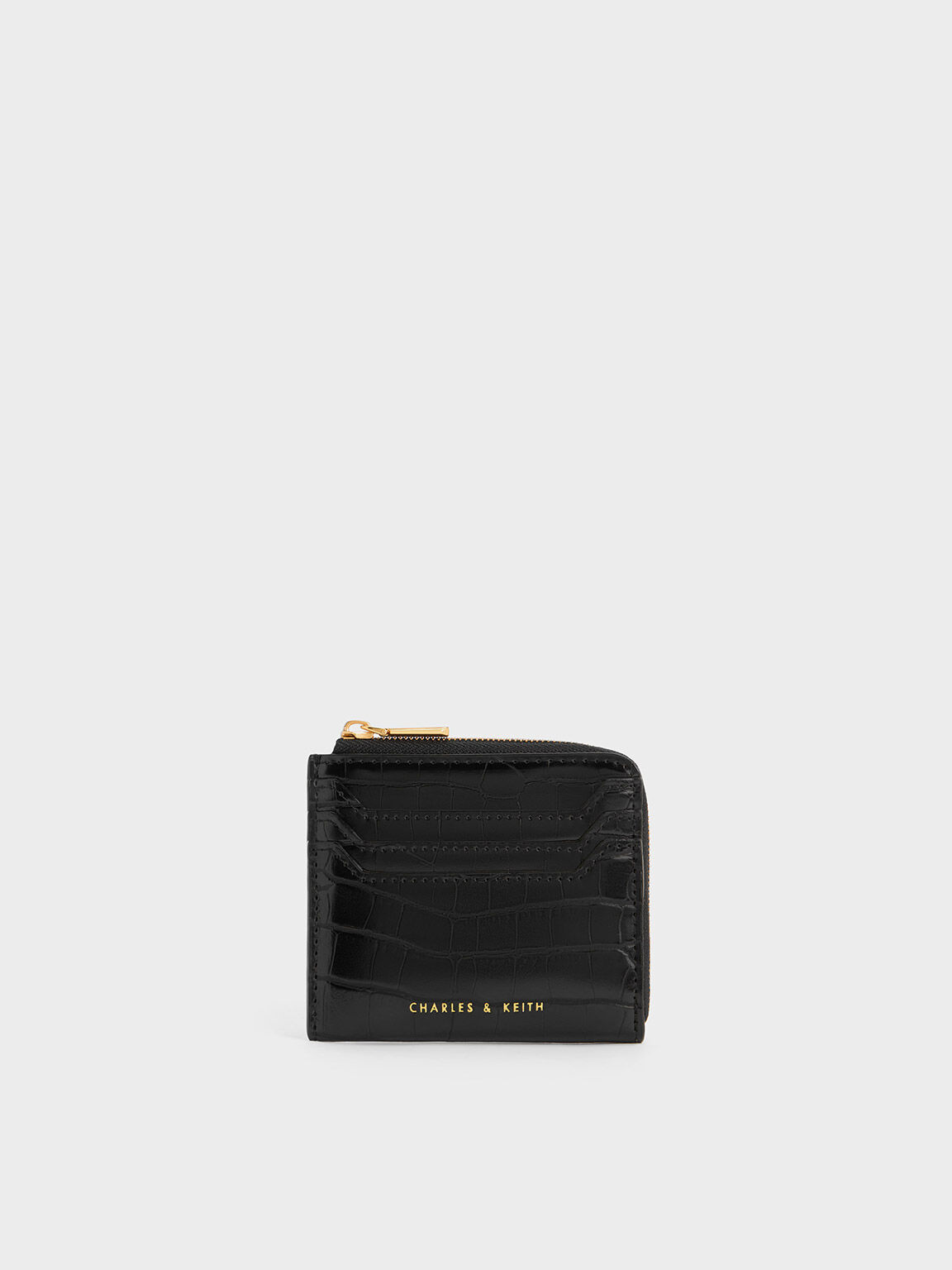 Black Croc Embossed Classic Card Holder - Classic Card Holders