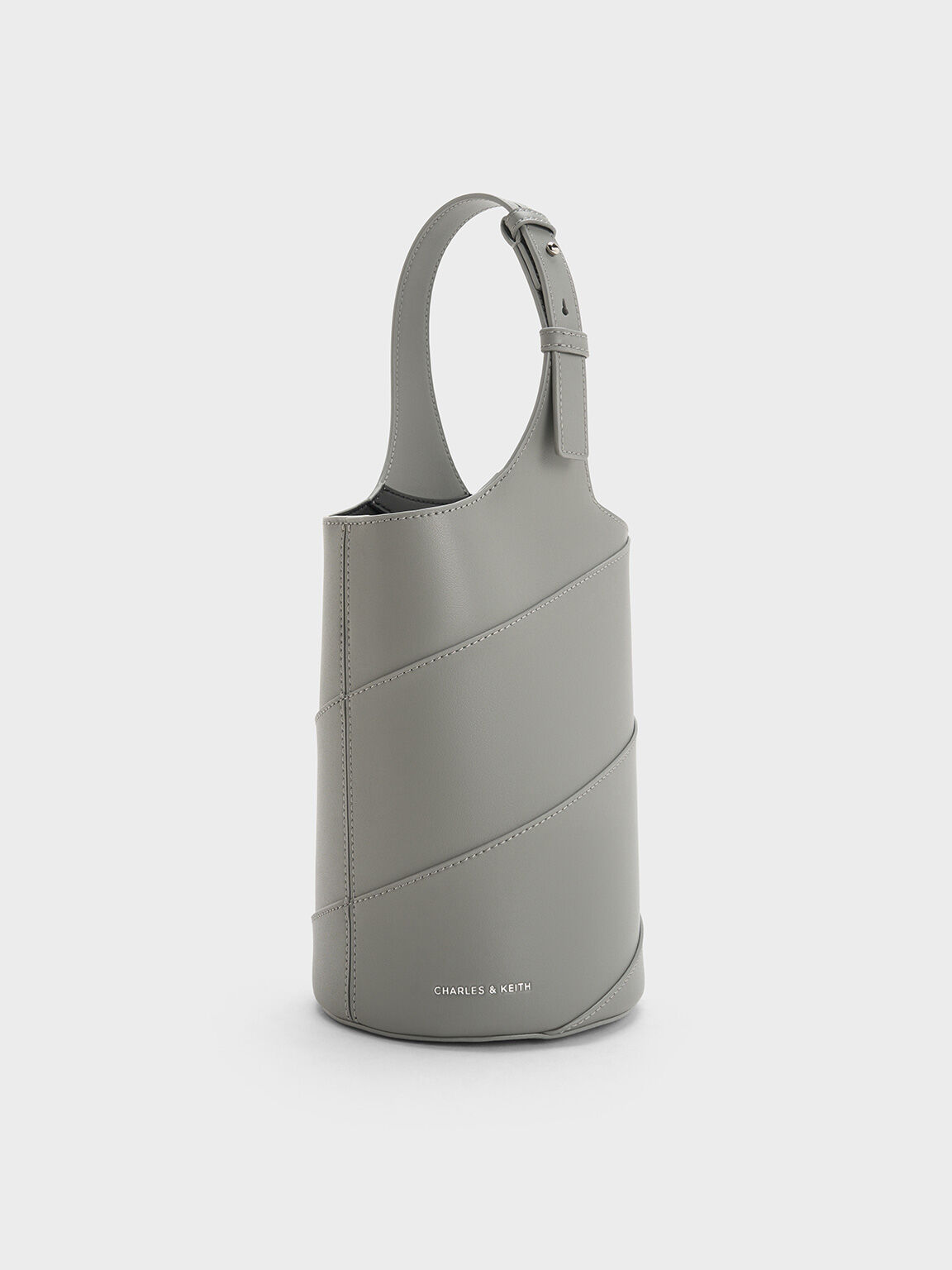 Trin Cylindrical Bucket Bag, Grey, hi-res