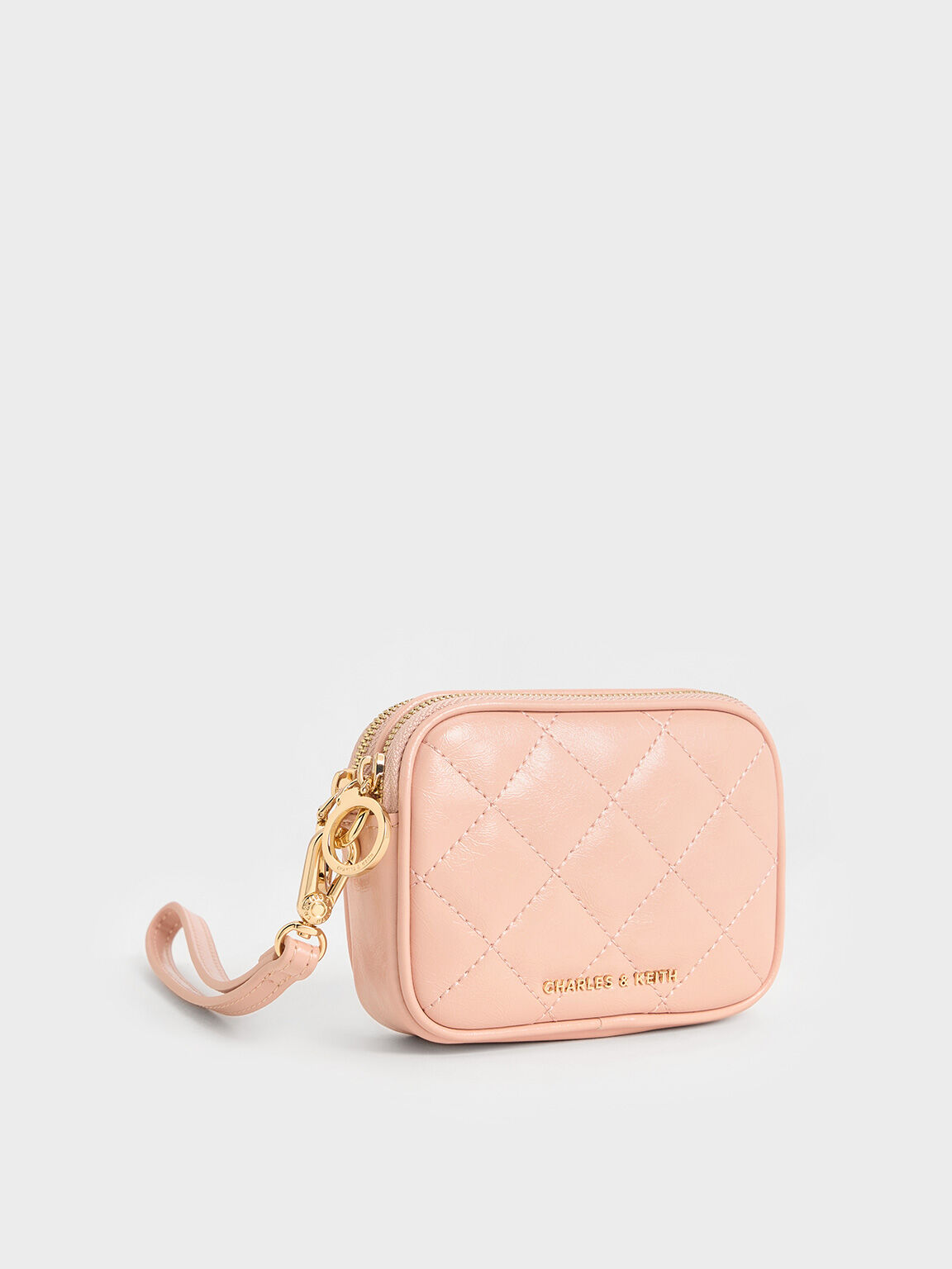 Apfra Quilted Wristlet Pouch, Pink, hi-res