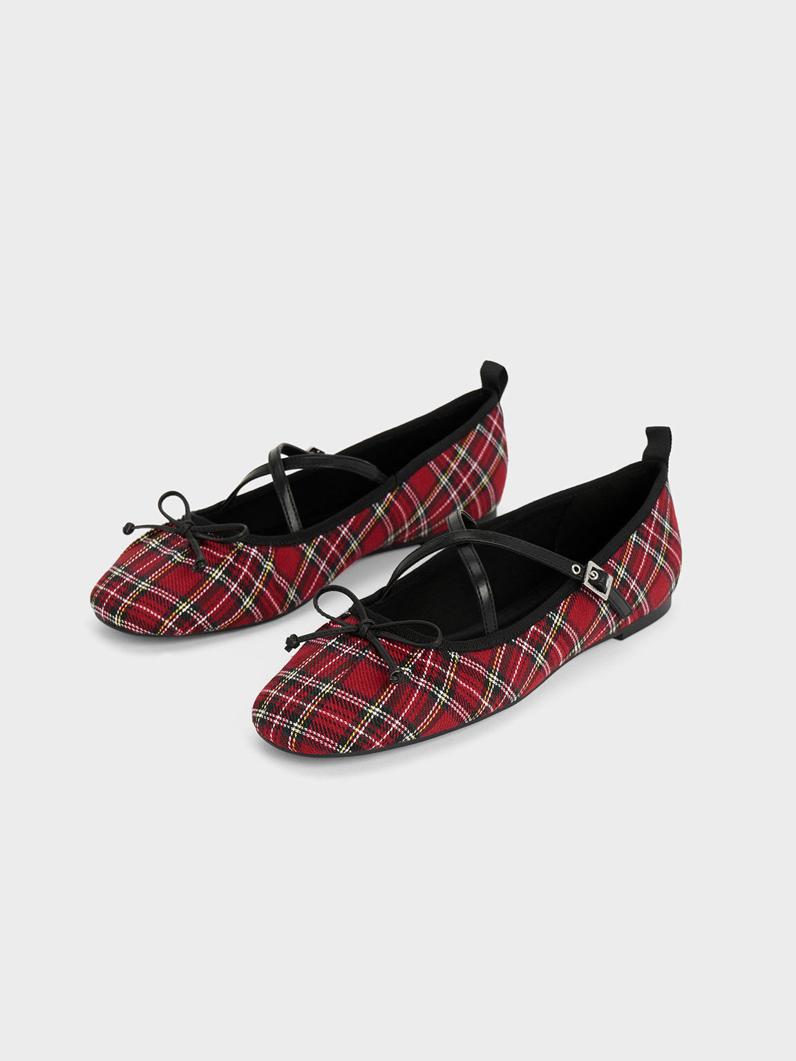 Red clearance plaid flats