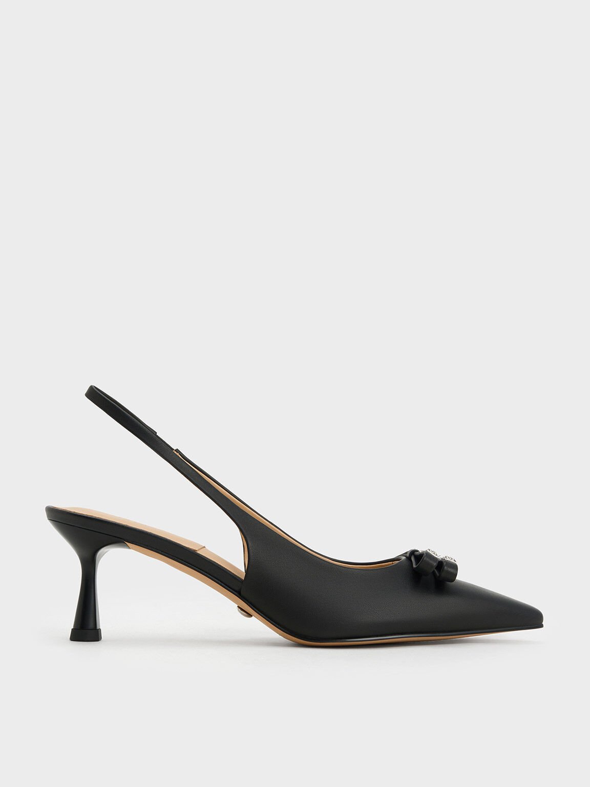 Charles Keith, Shoes, Charles Keith Crystal Embellished Slingback Pumps