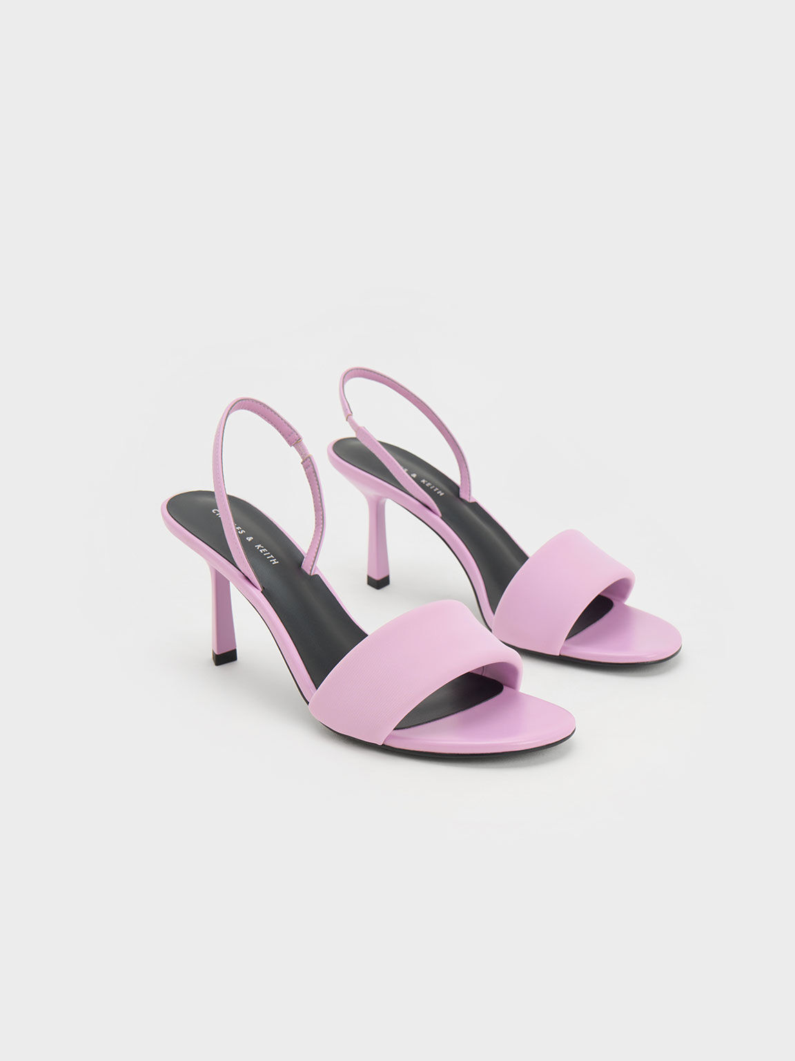 Padded Strap Slingback Pumps, Lilac, hi-res