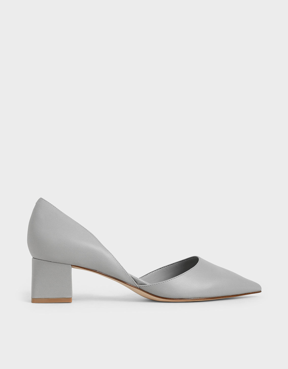 grey high heel shoes