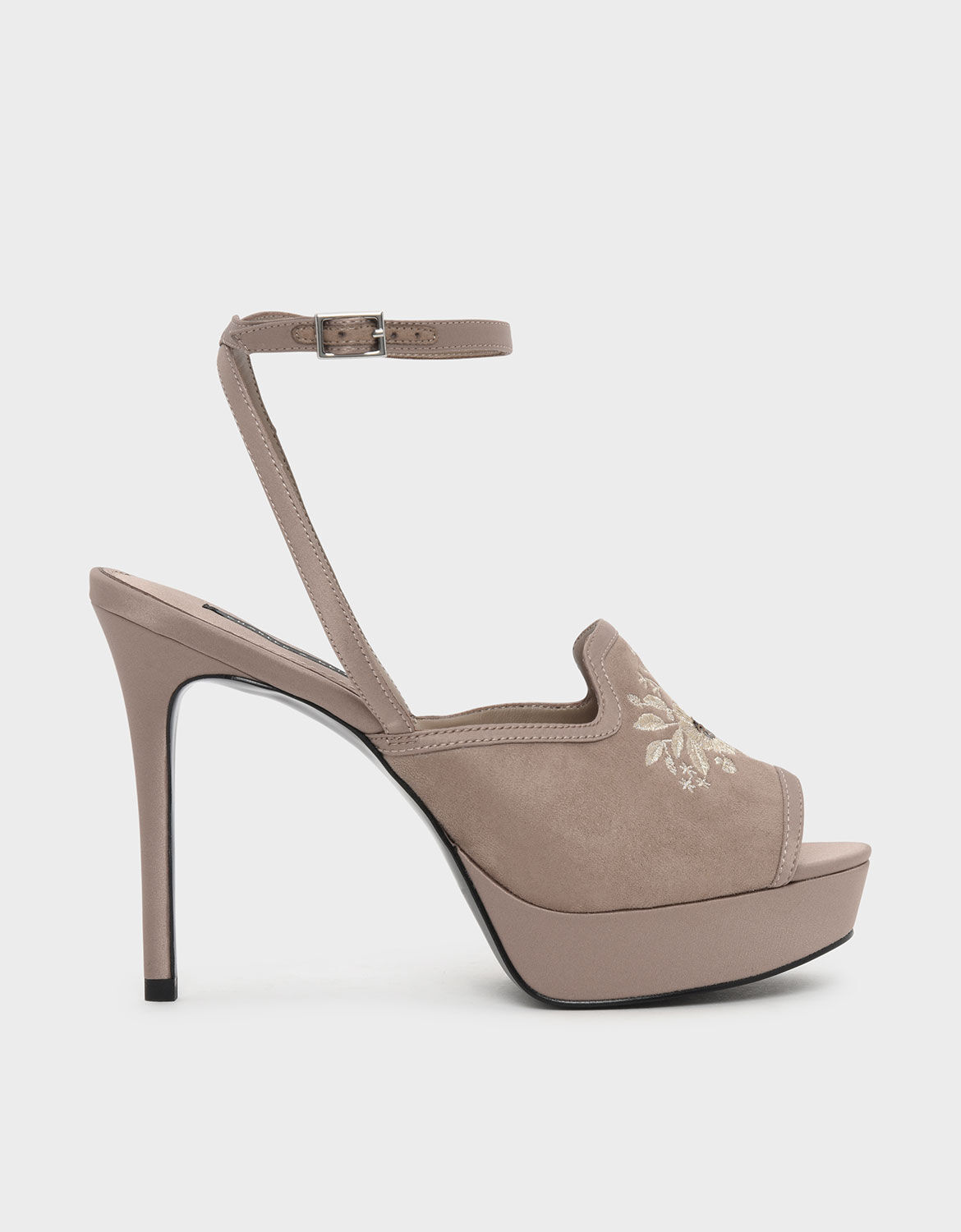 taupe platform heels
