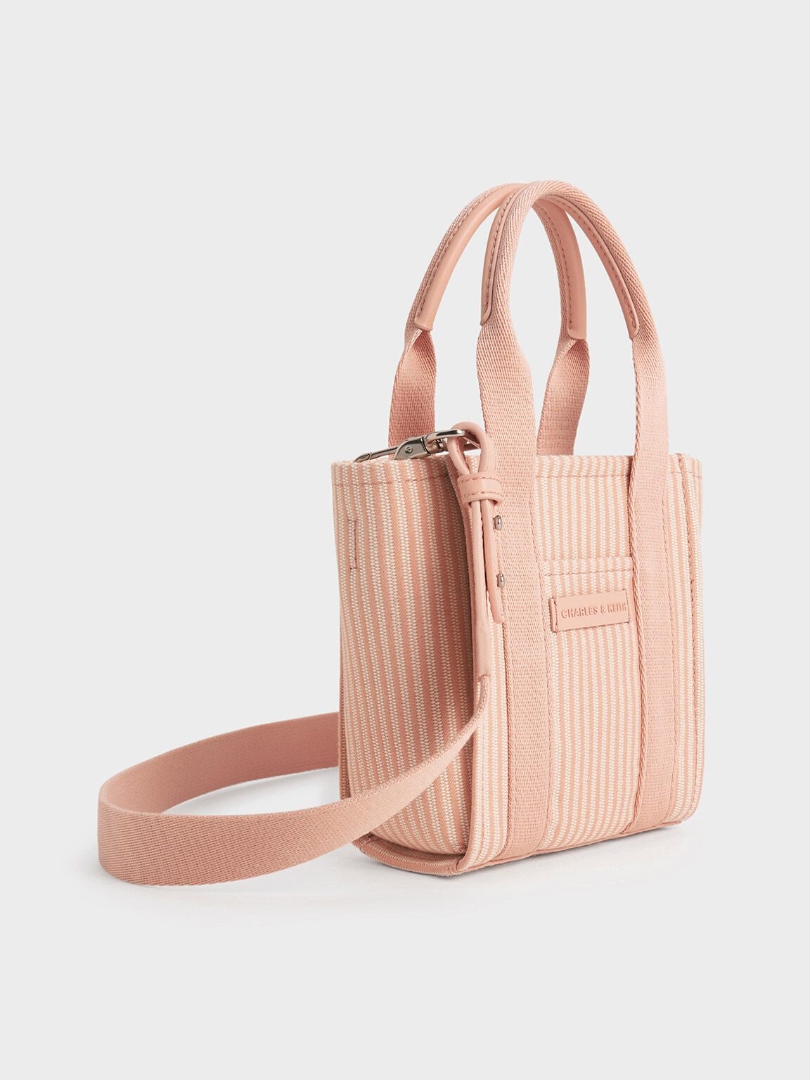 Mini Kay Striped Tote Bag, Pink, hi-res