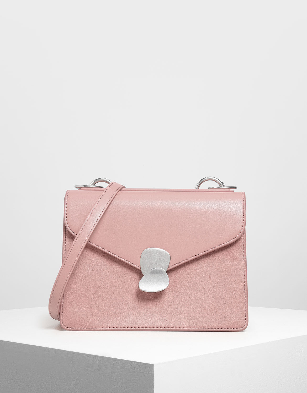 charles and keith front flap push lock bag