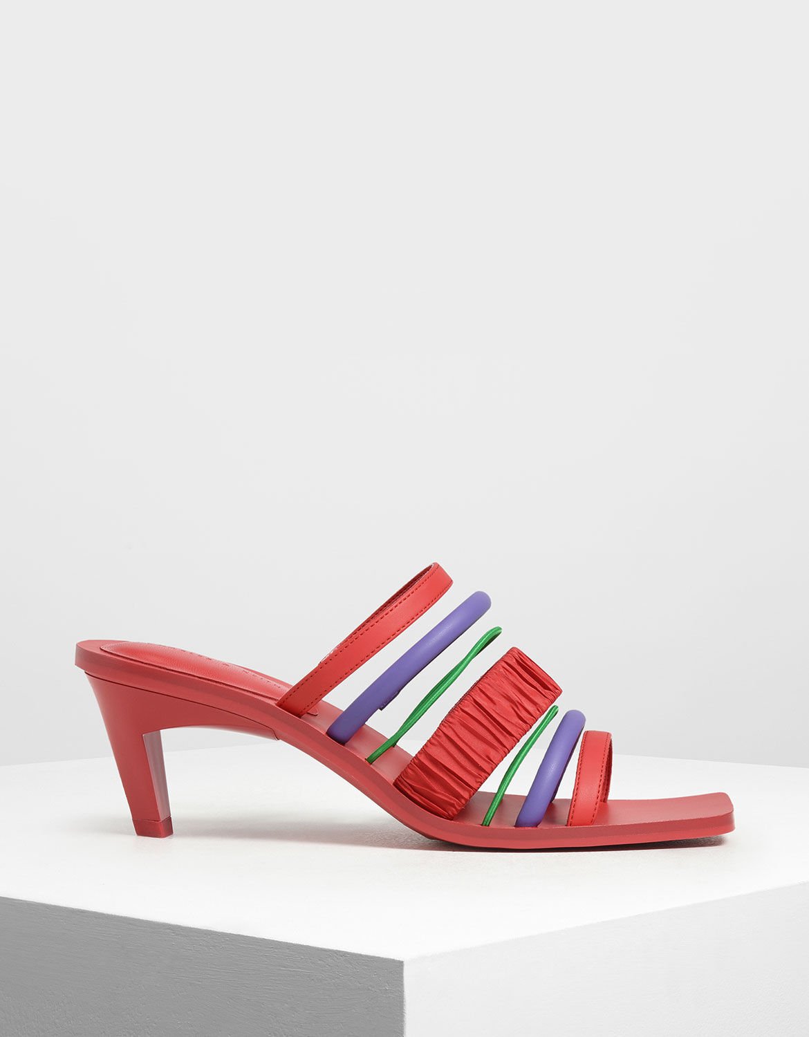 Red Multi-Coloured Strappy Heels 