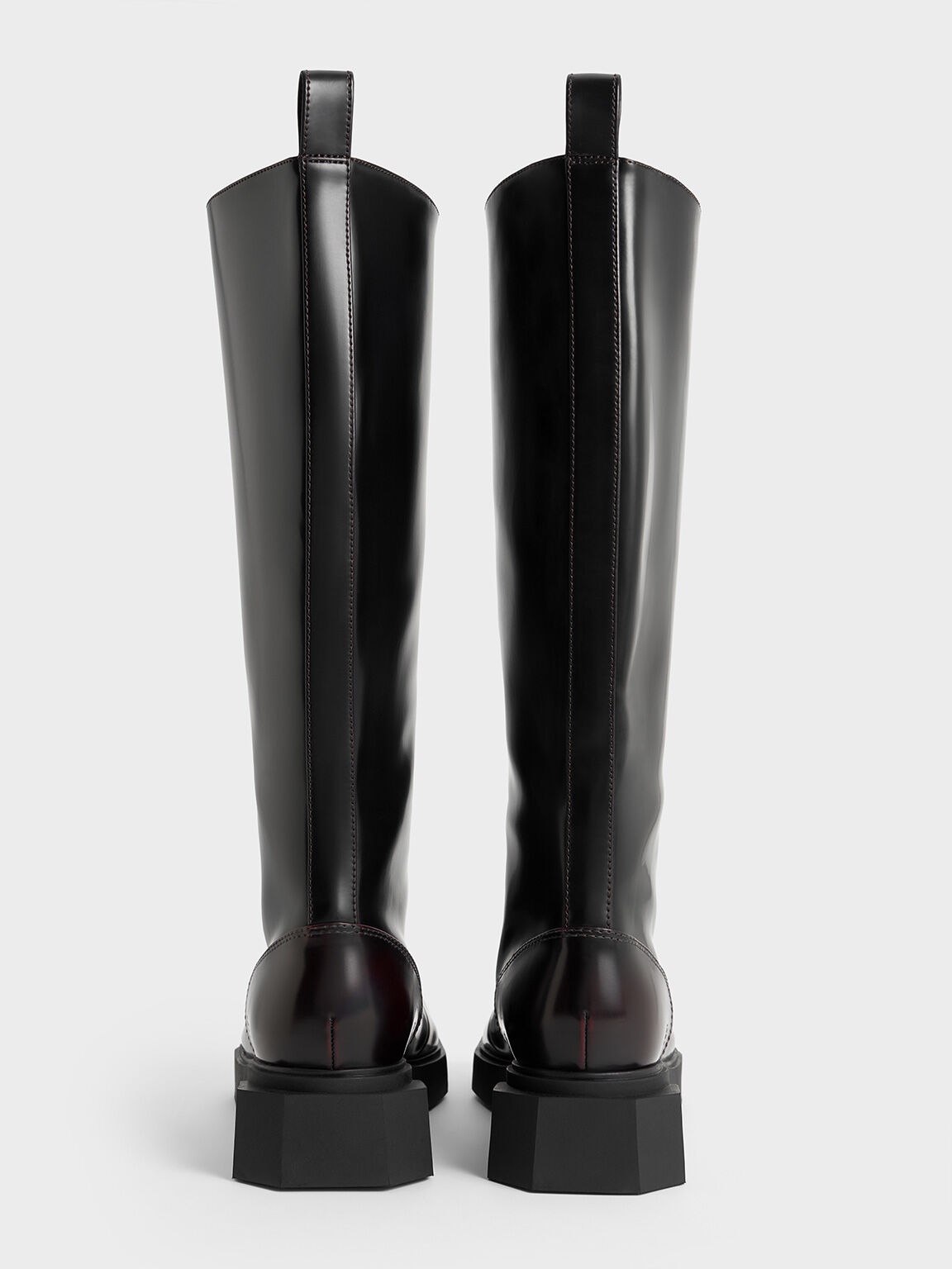 Lorde Square-Toe Knee-High Boots, Burgundy, hi-res