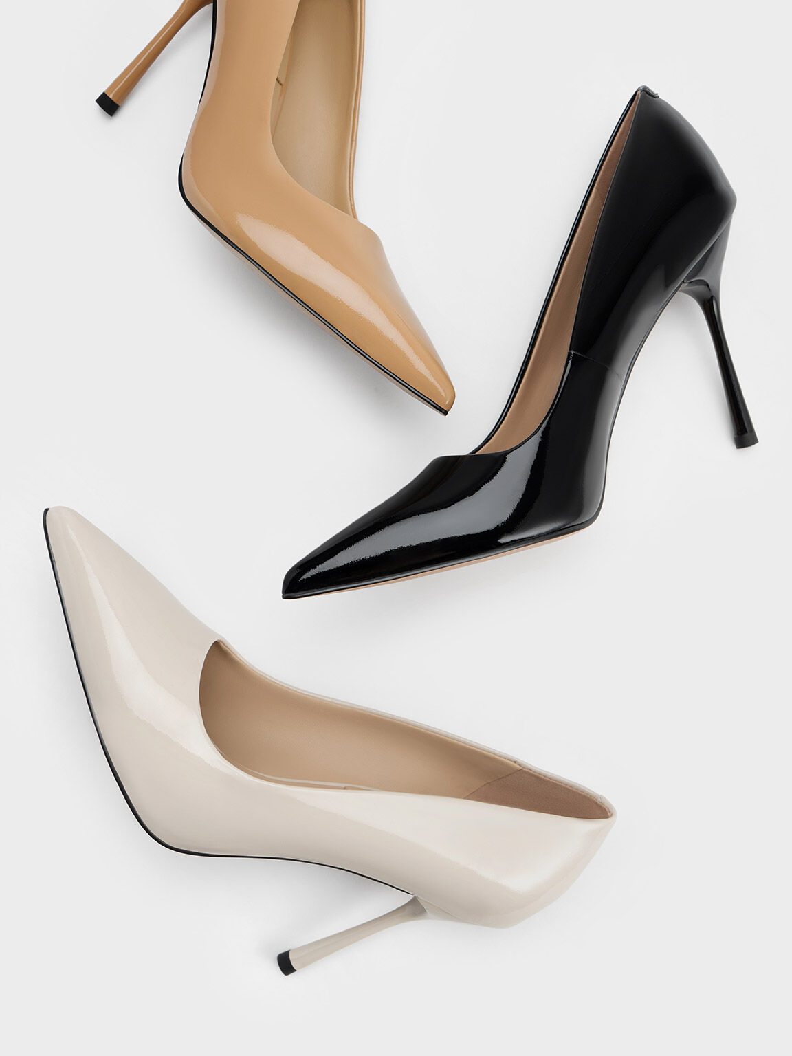 Kyra Patent Leather Pumps, Chalk, hi-res