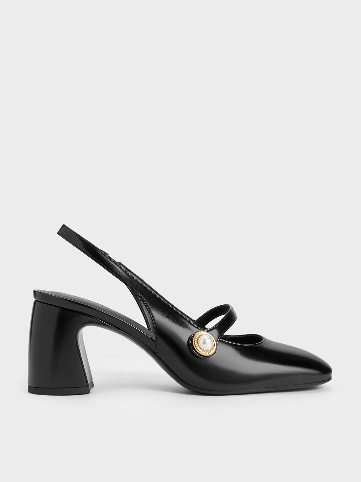 Pearl-Accent Mary Jane Pumps, Black Box, hi-res