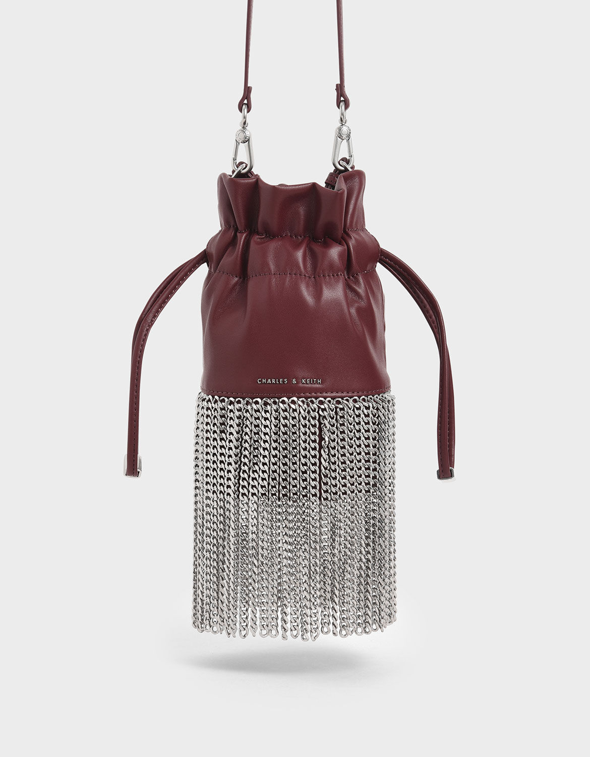 burgundy bucket bag