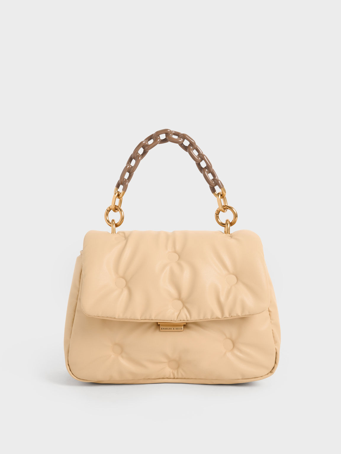 Chain Beige Leather Handbag