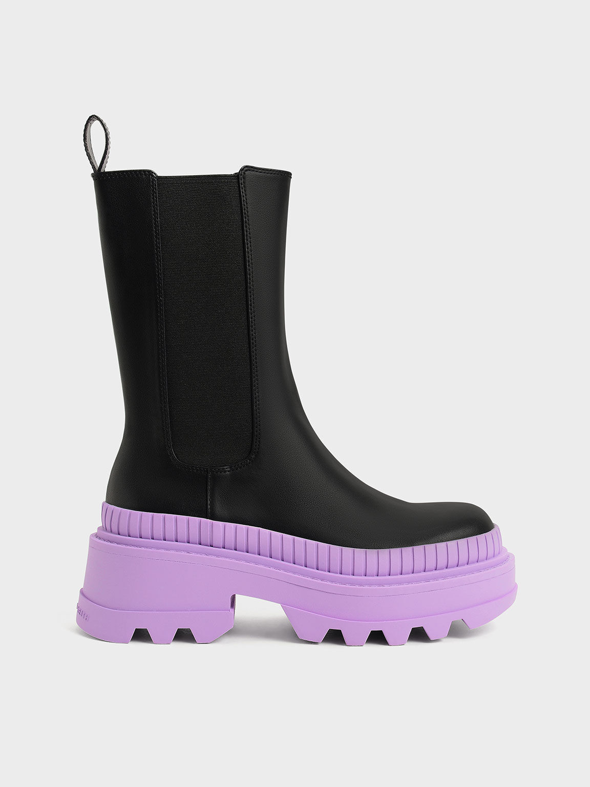 purple chunky boots