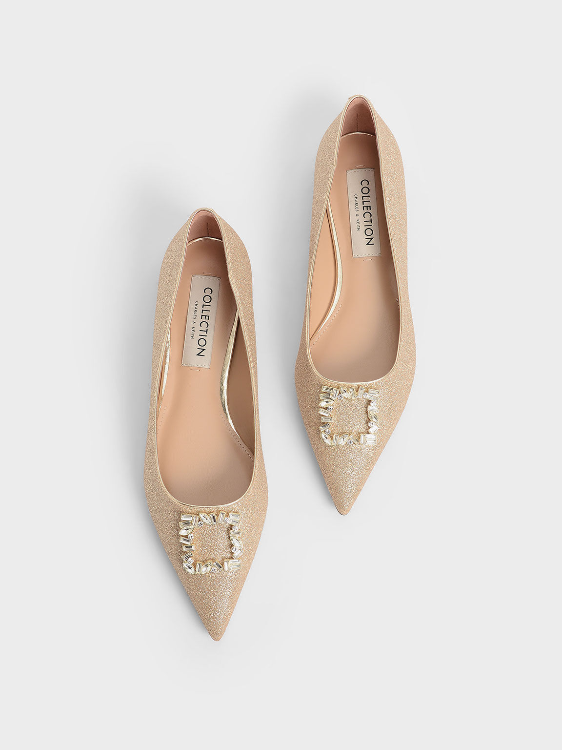 Gold deals flat shoes