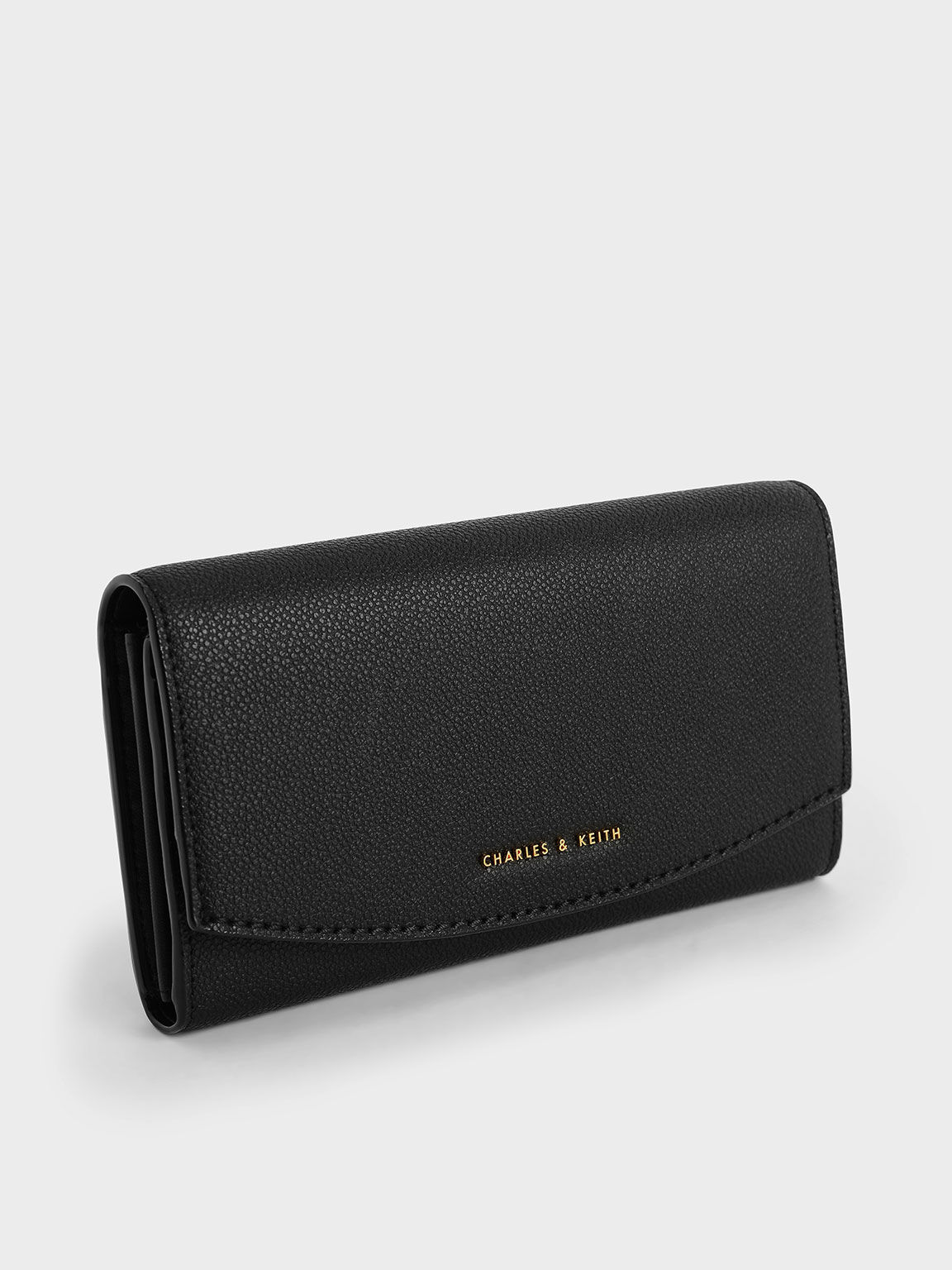 Front Flap Long Wallet - Light Grey