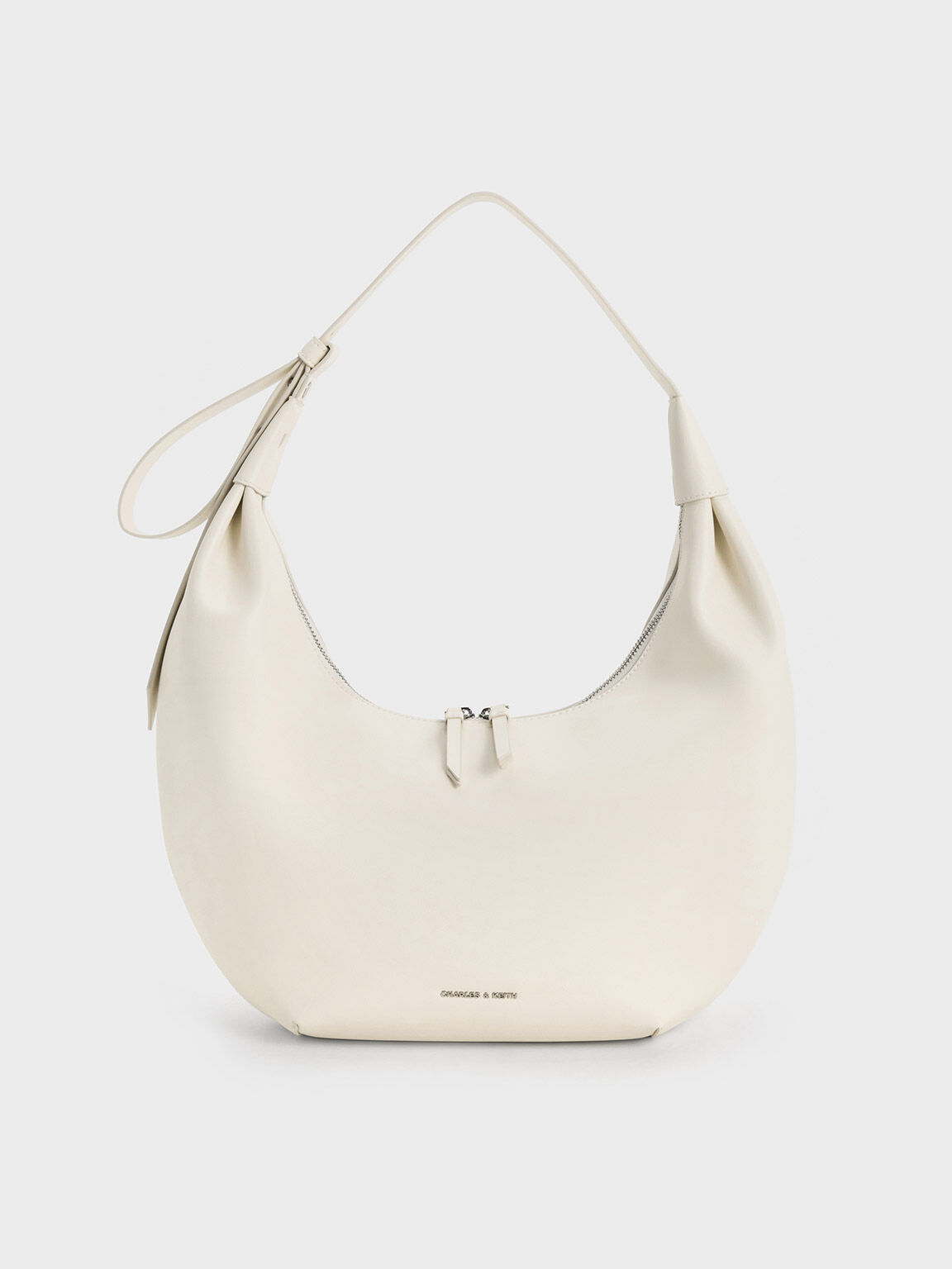 Odella Curved Hobo Bag, Cream, hi-res