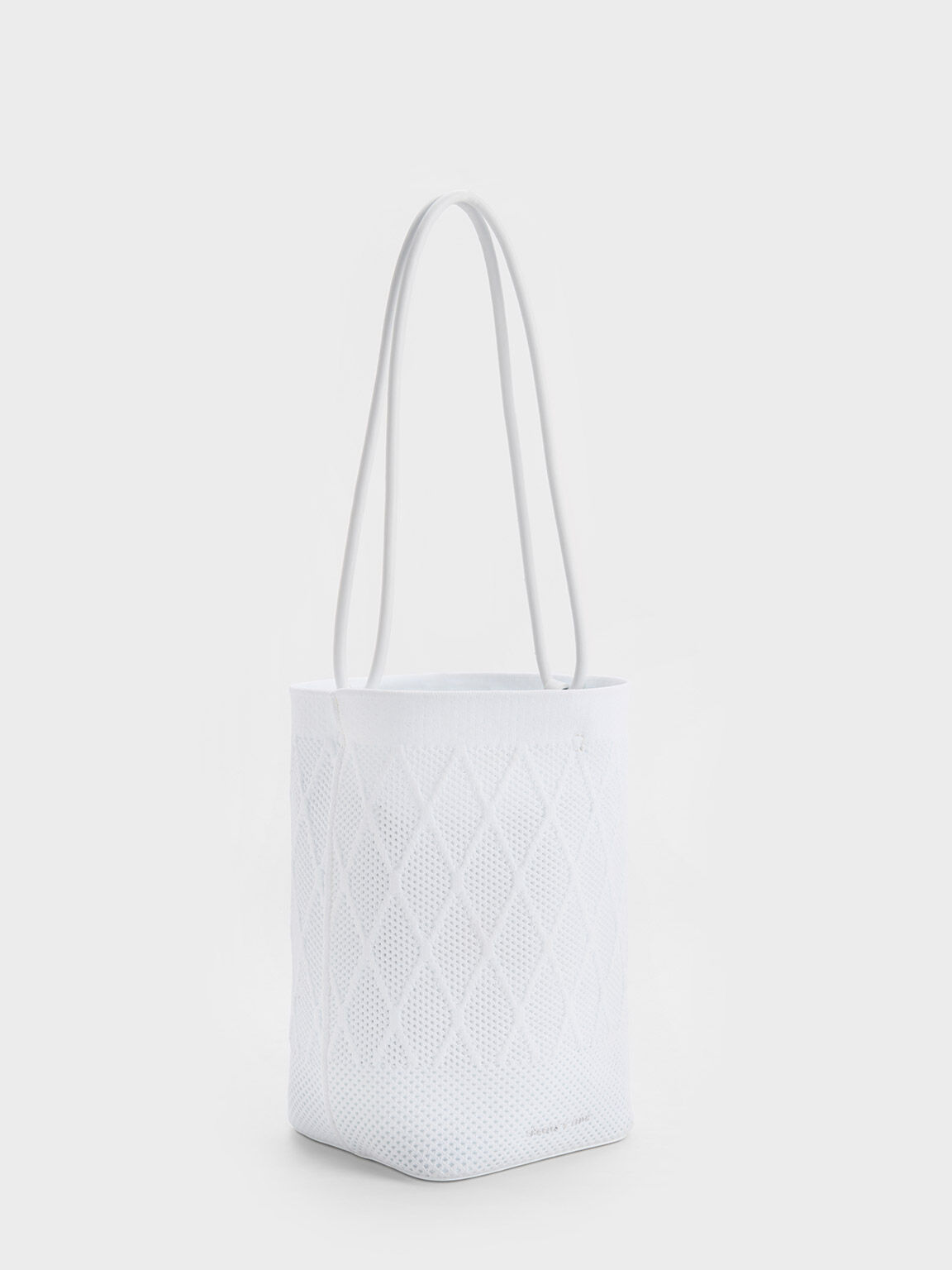 Genoa Knitted Drawstring Bag - White