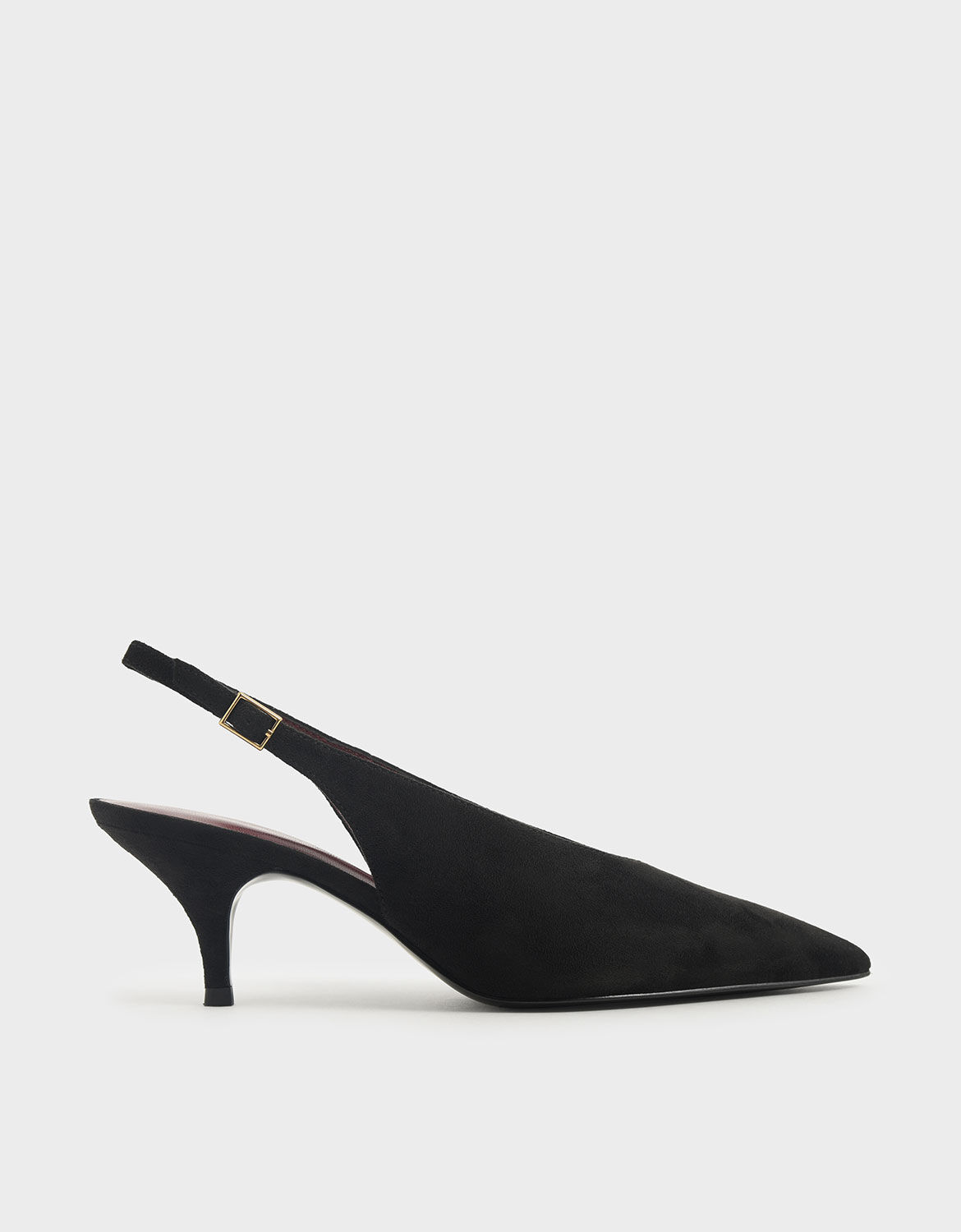 Black Textured Textured Pointed Toe 