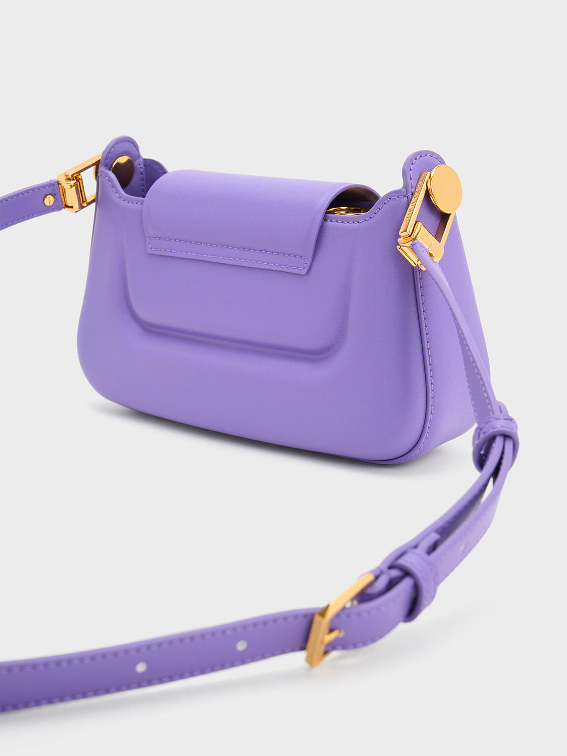 Charles & Keith Lara Circle Handle Bag in Purple