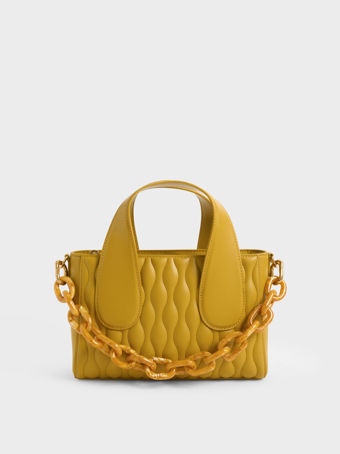 Yellow Flora Belted Saddle Bag - CHARLES & KEITH US