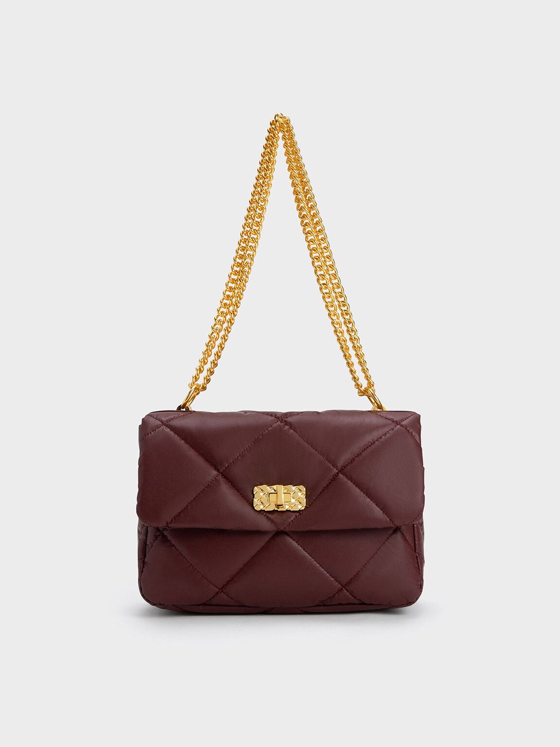 Chocolate Brown Leather Quilted Flap Bag