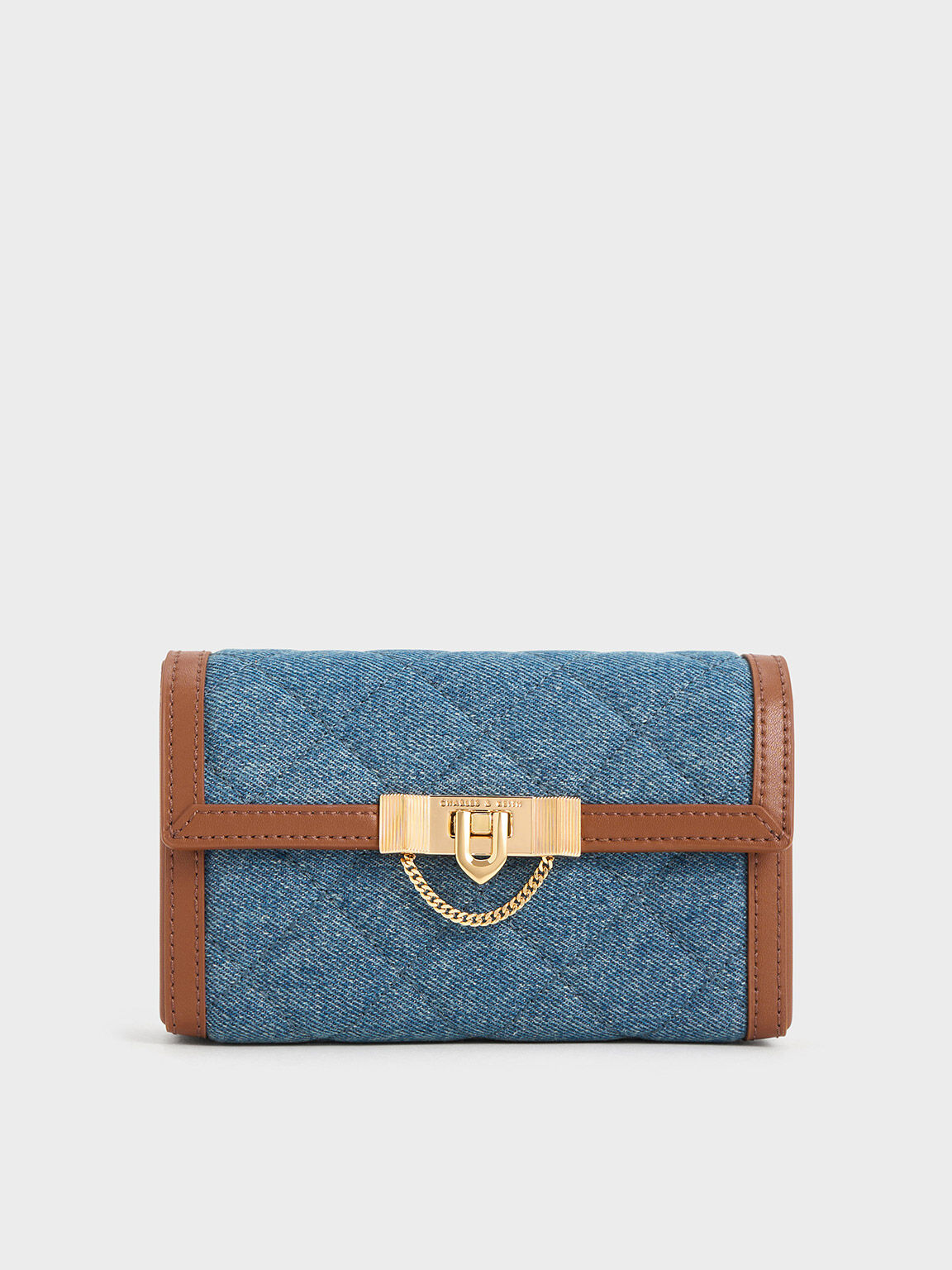 Wallet on chain crossbody bag Chanel Blue in Denim - Jeans - 27328557