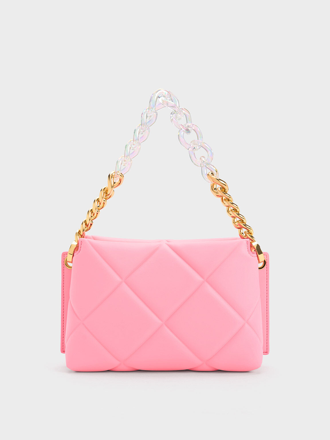 Pink Danika Chunky Chain Padded Bag - CHARLES & KEITH MX