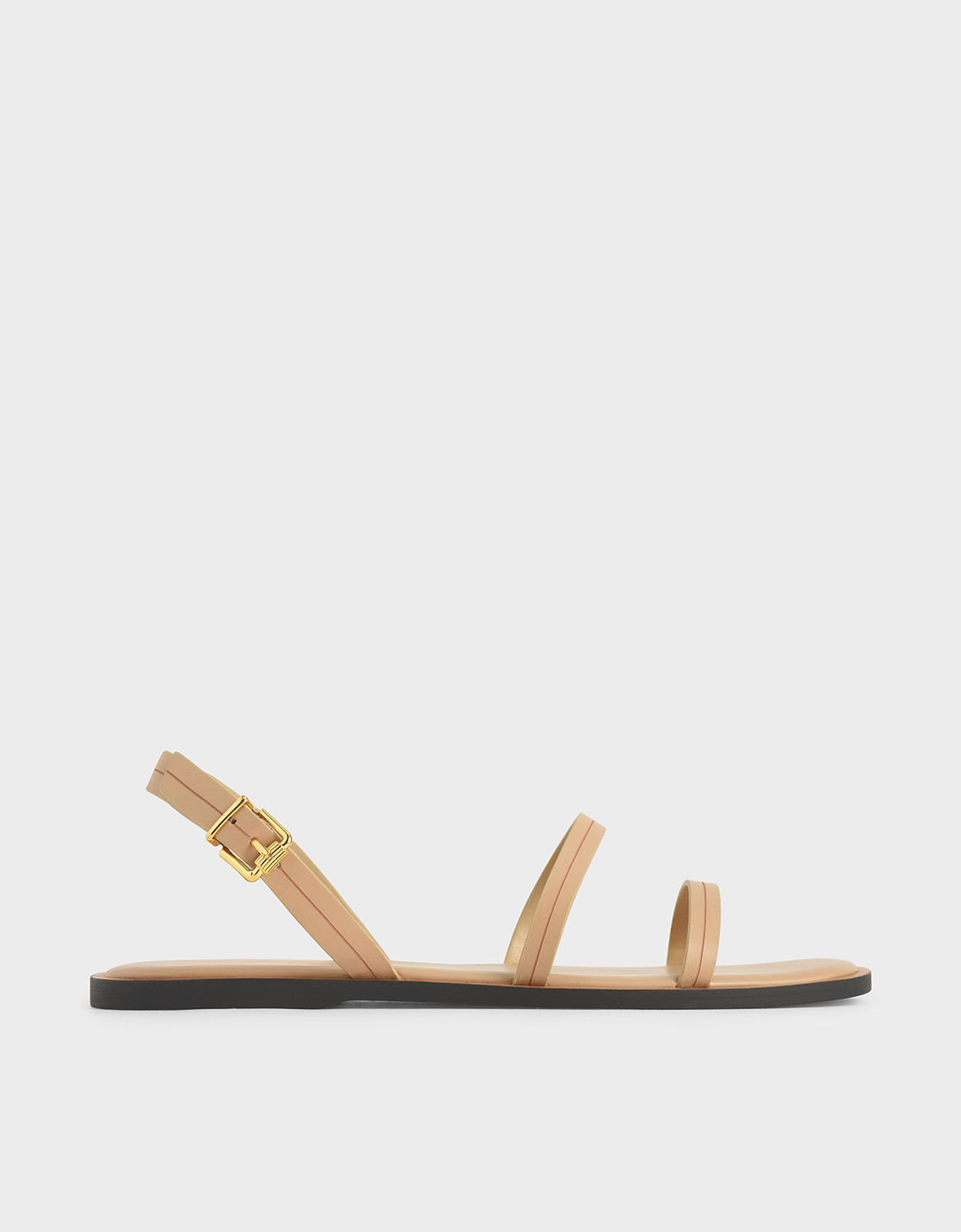 nude flats with strap