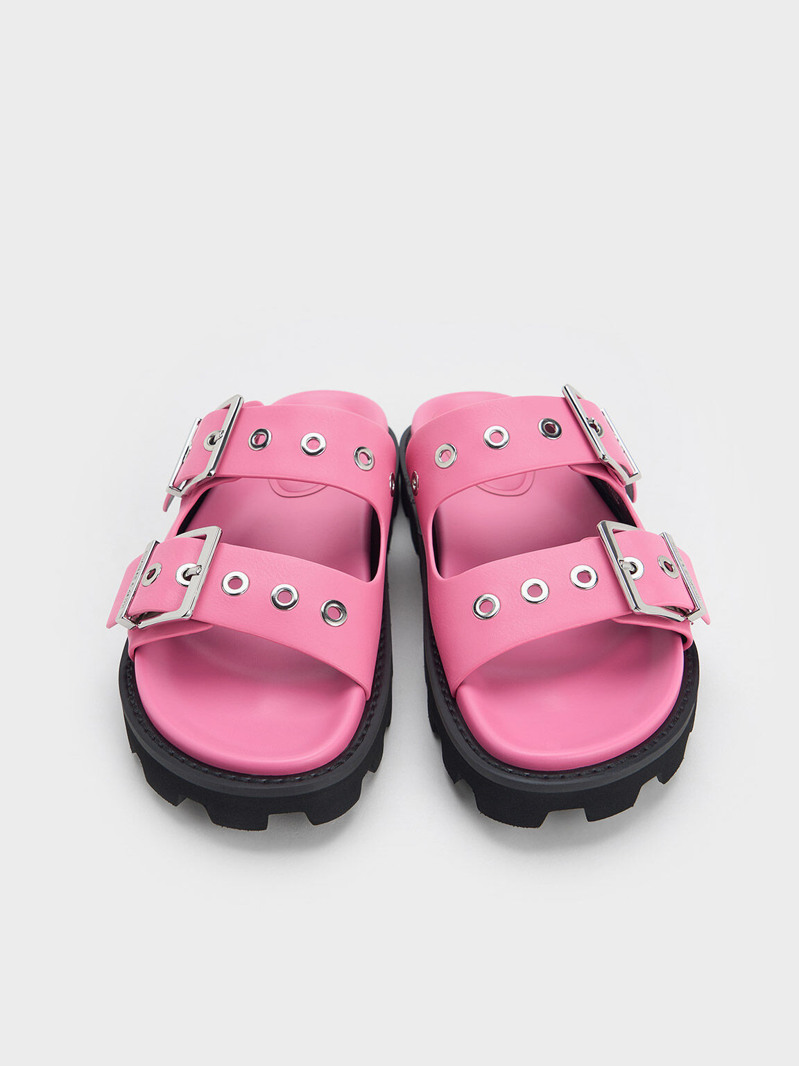 Trill Grommet Double-Strap Sandals - Pink