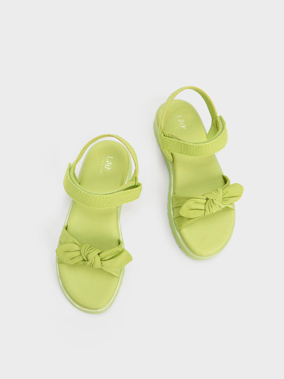 Girls' Nylon Knotted Sandals, Lime, hi-res