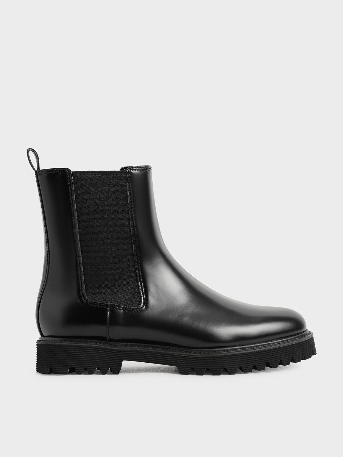 black high cut boots