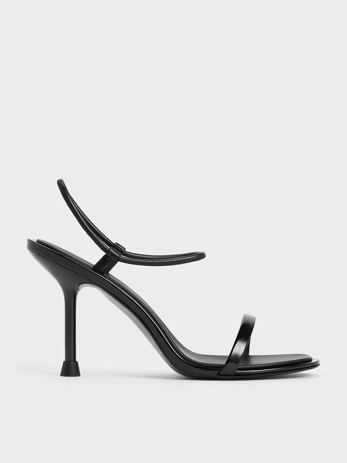 Stiletto-Heel Ankle-Strap Pumps, Black, hi-res