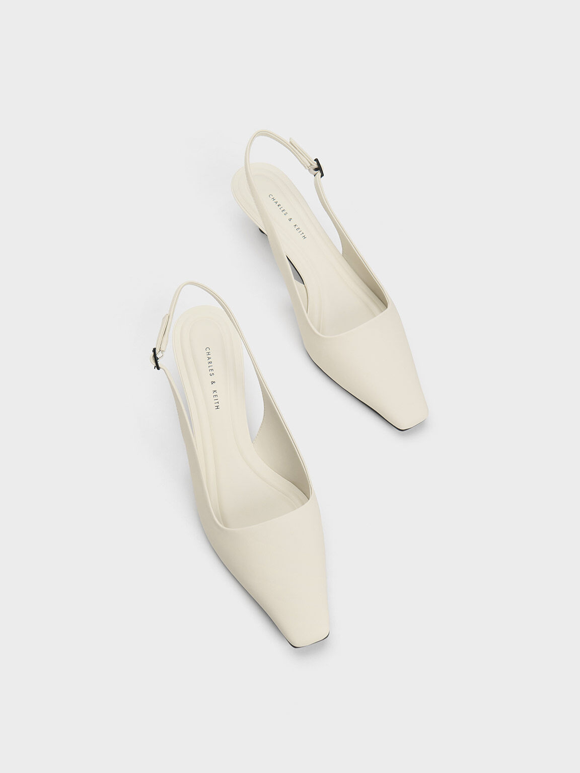 Vita Square-Toe Slingback Pumps, Chalk, hi-res