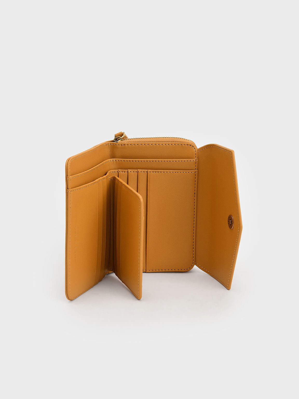 Orange Stitch Trim Envelope Wallet - CHARLES & KEITH US