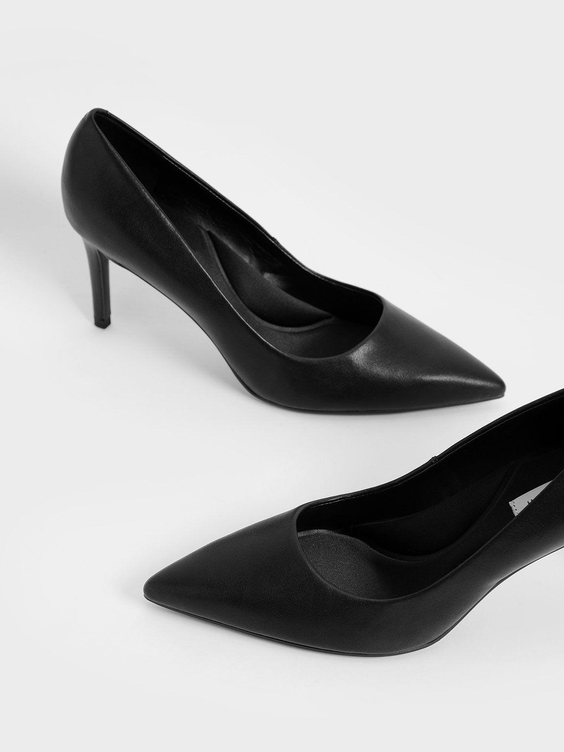 Black Patent Pointed-Toe Pumps - CHARLES & KEITH IN