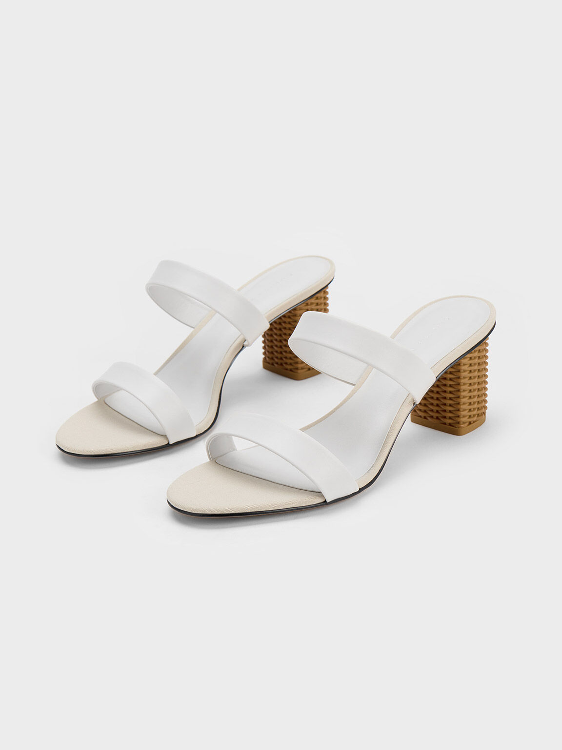 White leather sale heeled sandals