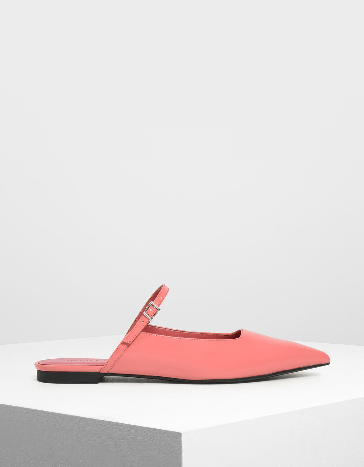 Coral Pink Patent Mary Jane Mules 