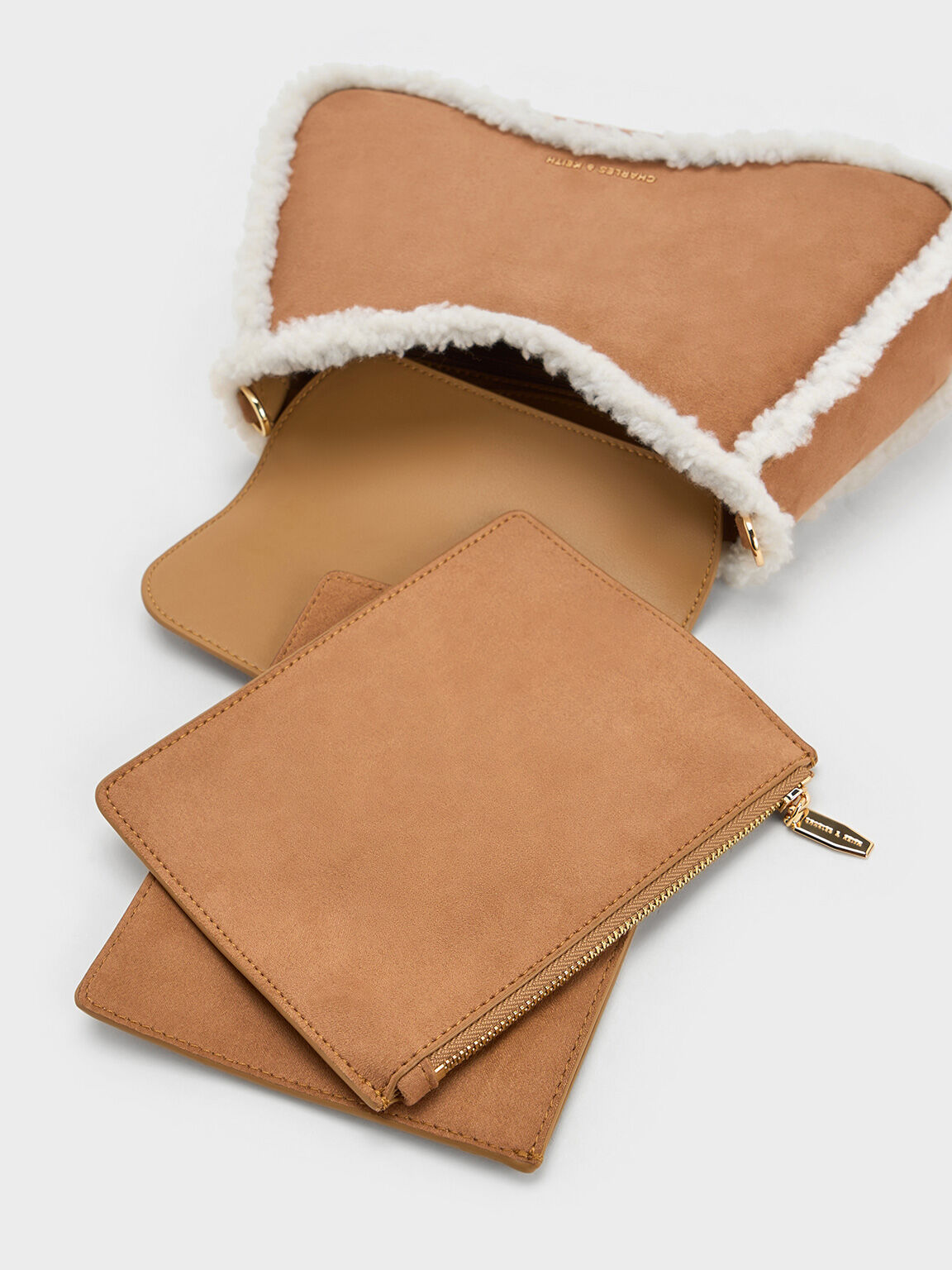 Sybill Textured Fur-Trim Trapeze Chain-Handle Bag, Multi, hi-res