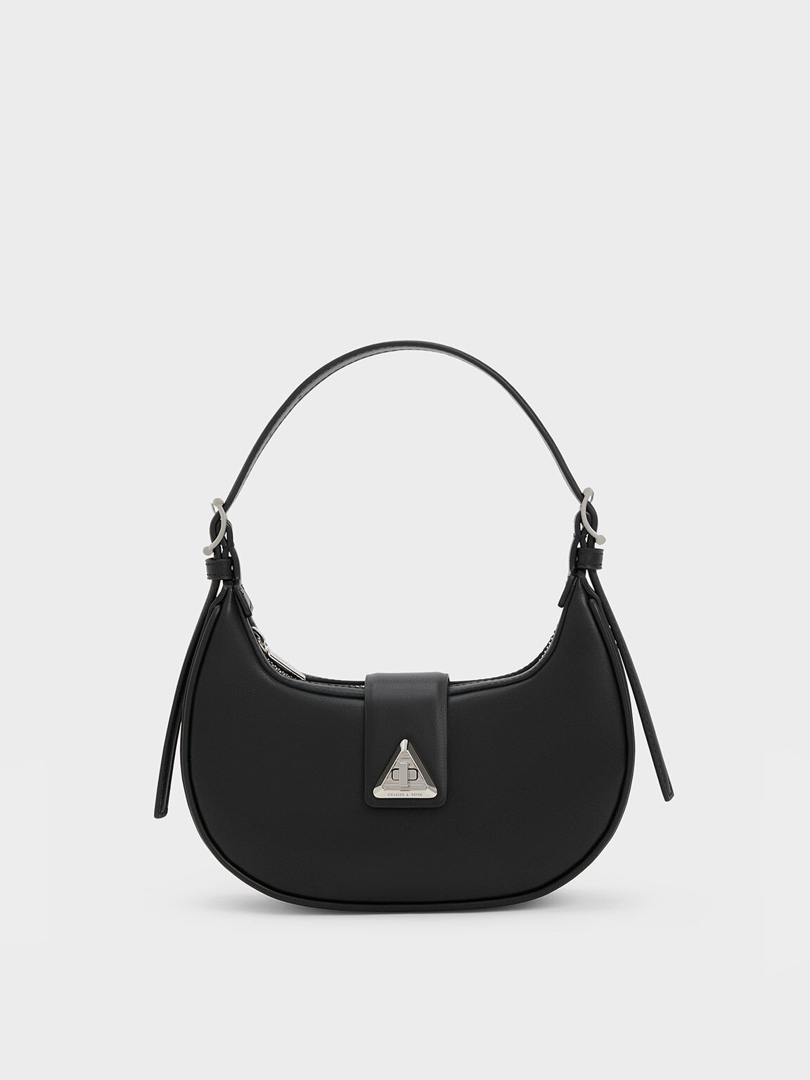 Trice Metallic Accent Belted Shoulder Bag - Noir