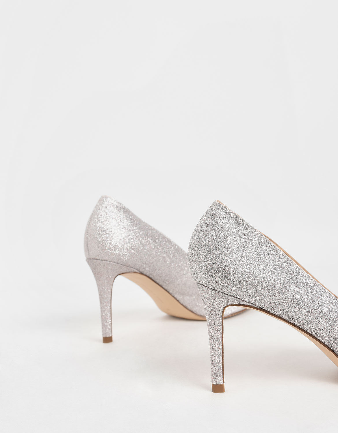 silver heels and pumps